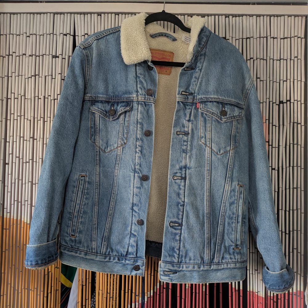 SOLD Levi's Blue Denim Sherpa Jacket